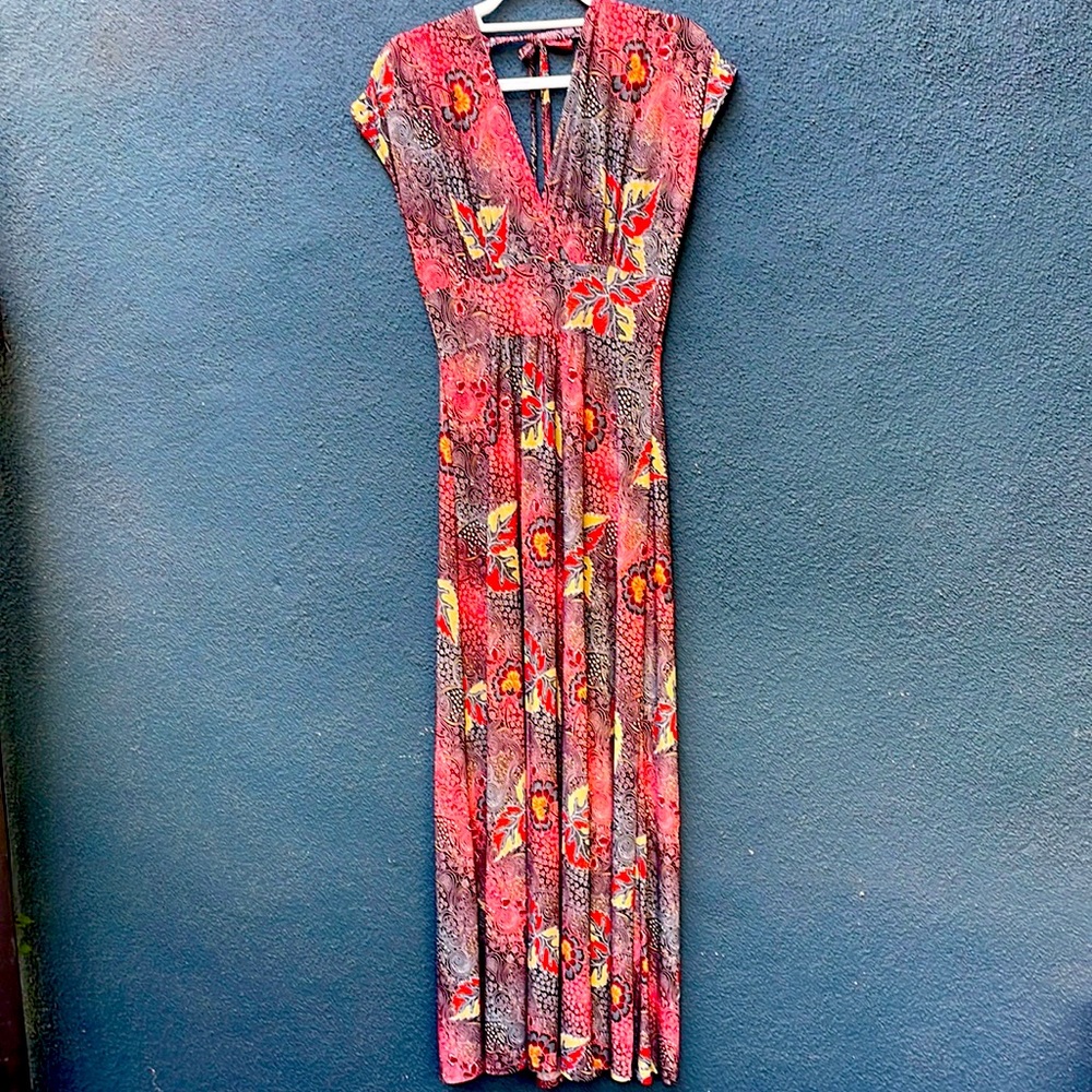 Bold and sexy Fall colors maxi dress S